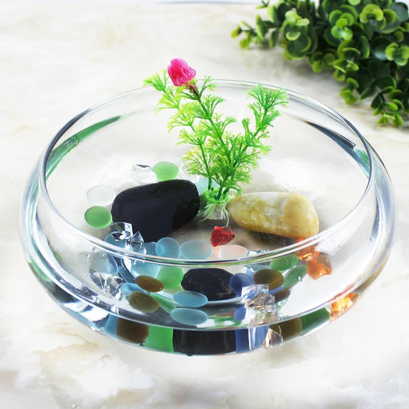 NIYANGLE 0.74 Gallon Round Fish Bowl, Plastic Clear Bowl Vase Shallow Planter Bubble Bowl Aquatic Plant Pot Hydroponic Plants Succulent Planter Fish Tank Aquarium Bowl for Home Office Decor - Image 5